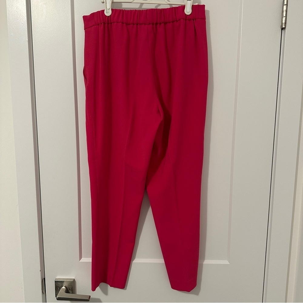 Aritzia Babaton Conan Bright Pink Pleated Trouser Straight Leg Pant Size 8 Women - Picture 6 of 11